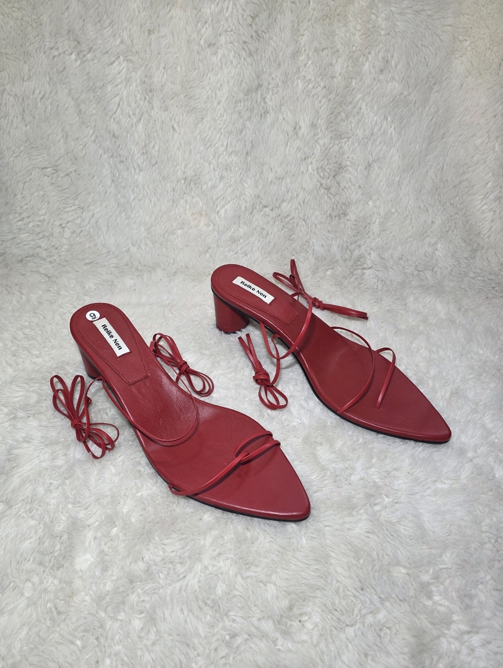 Reike Nen Red Five Strings Pointed Sandals - IT 40 / US 9 NWOT - Picture 3 of 7